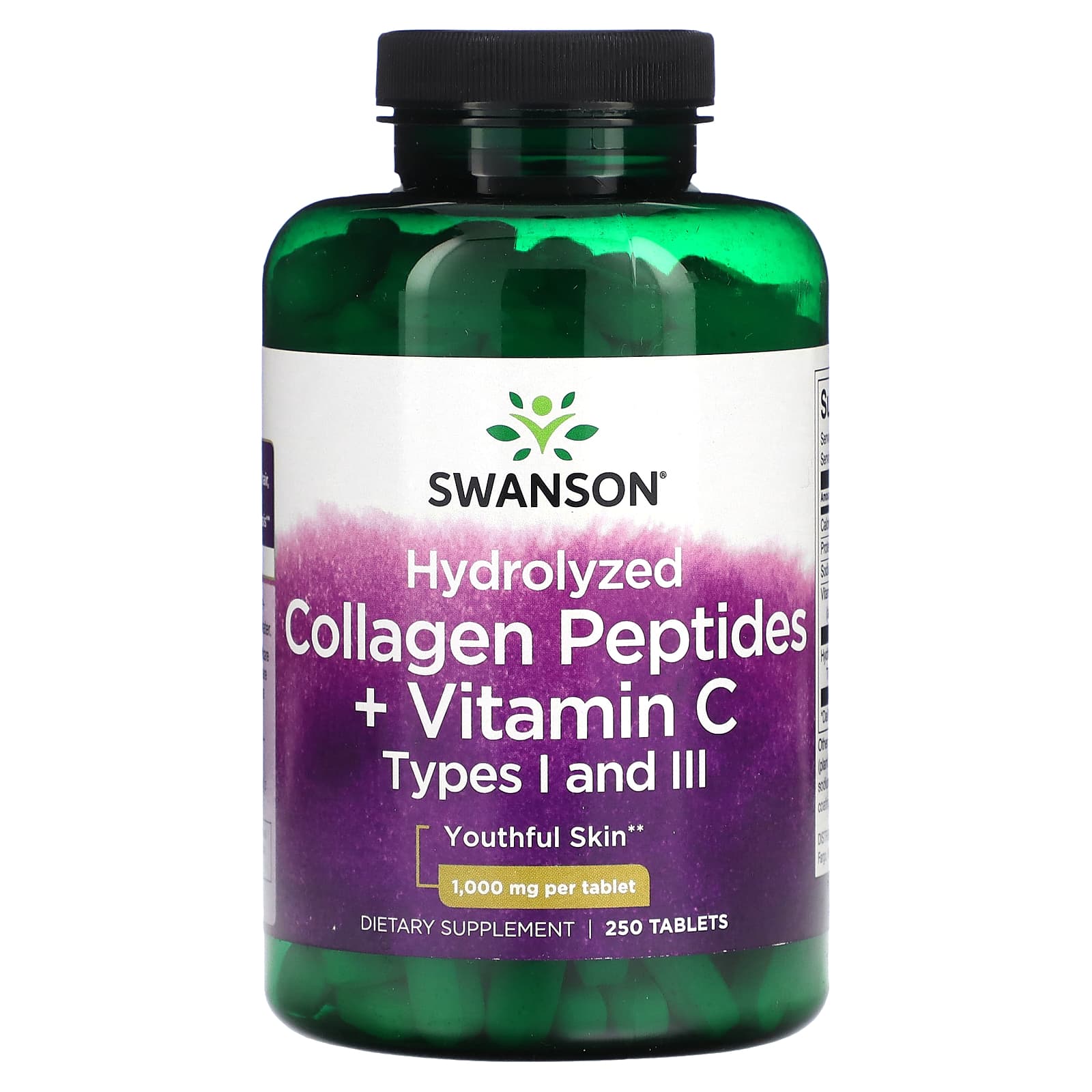 Swanson, Hydrolyzed Collagen Peptides + Vitamin C, 250 Tablets