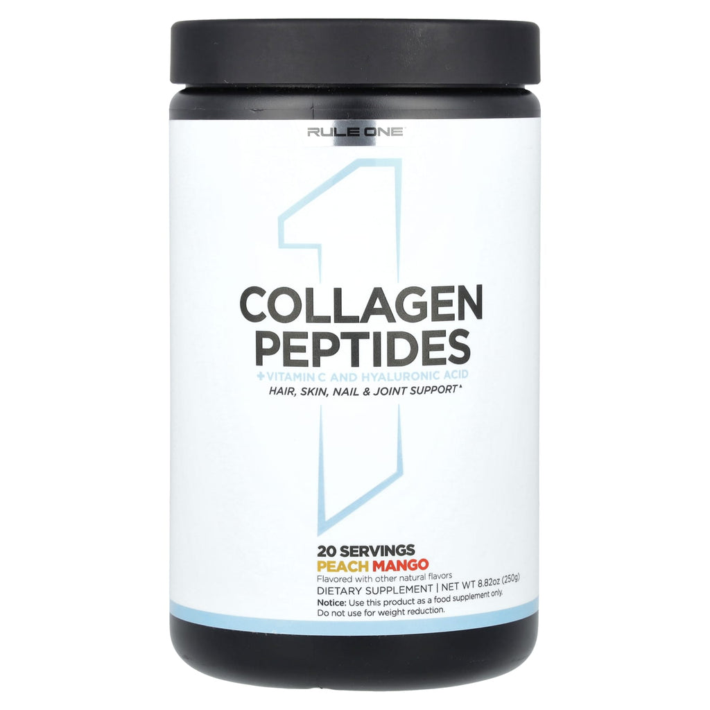 Rule One Proteins, Collagen Peptides + Vitamin C and Hyaluronic Acid, Peach Mango, 8.82 oz (250 g)
