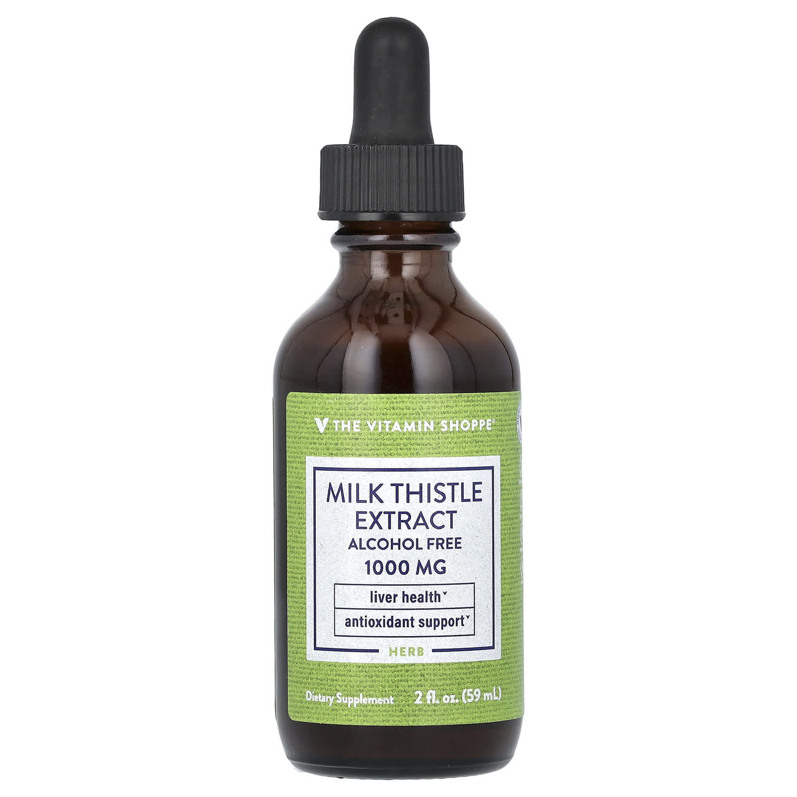 The Vitamin Shoppe, Milk Thistle Extract, Alcohol Free, 1,000 mg, 2 fl oz (59 ml)