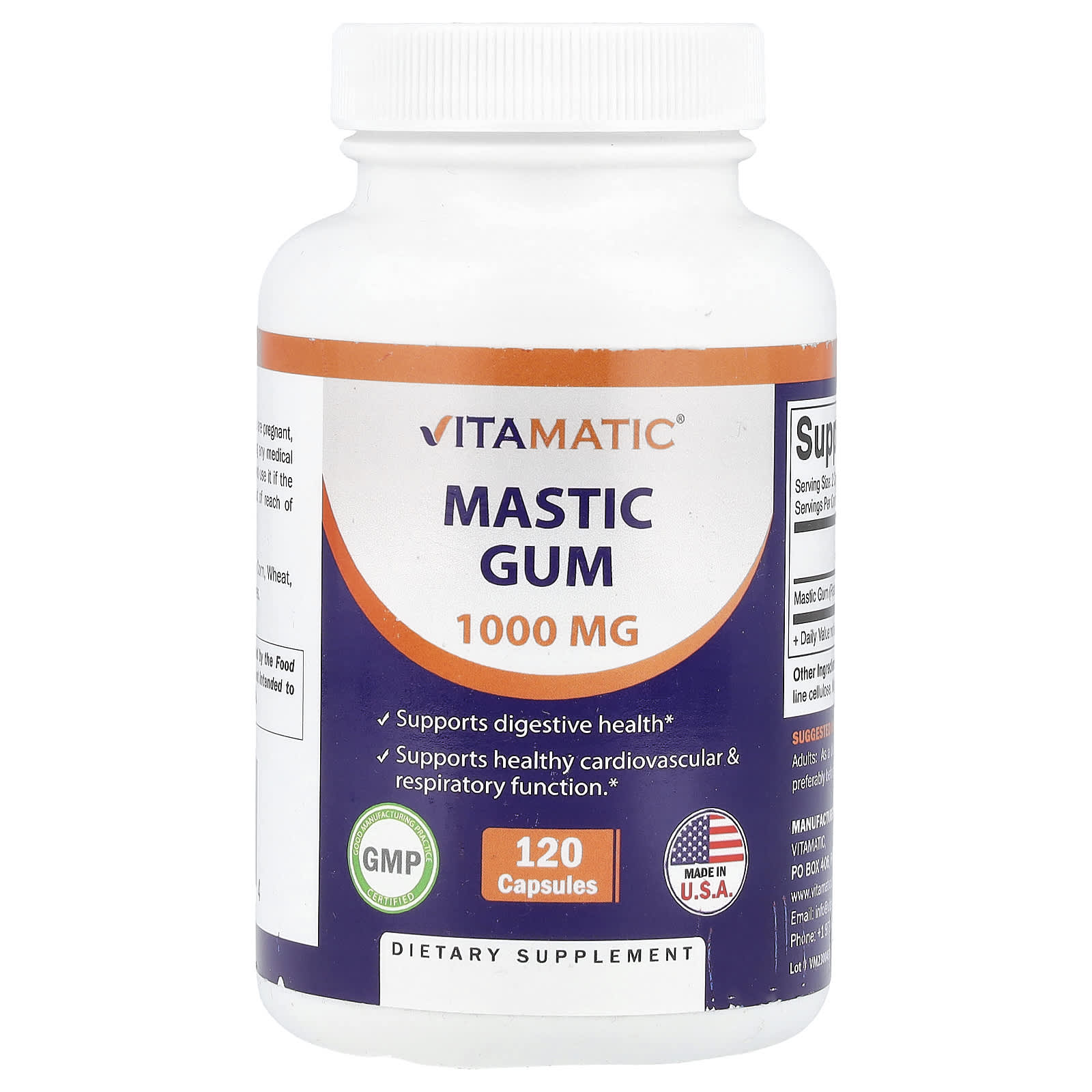 Vitamatic, Mastic Gum, 120 Capsules (500 mg per Capsule)