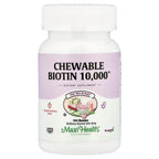 Maxi Health, Chewable Biotin 10,000™, Natural Strawberry, 10,000 mcg, 100 Chewies