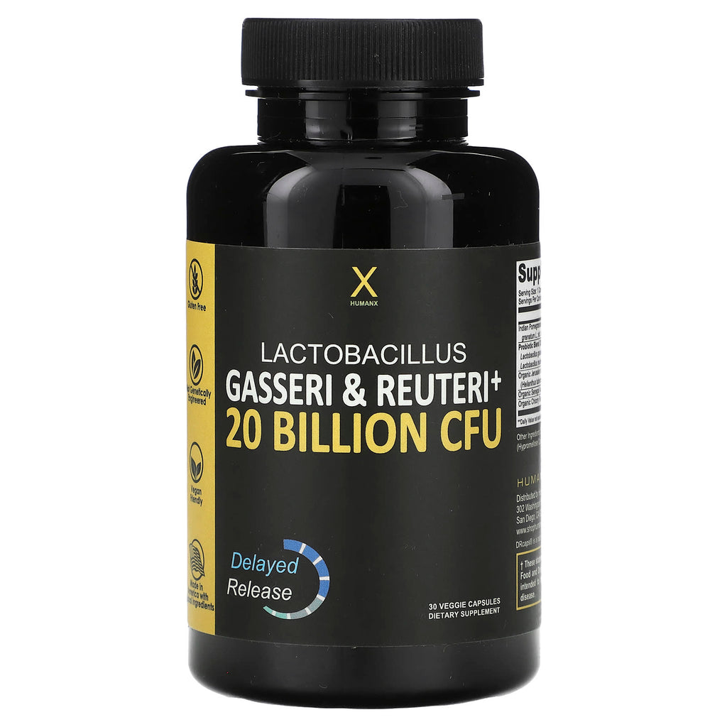Humanx, Lactobacillus Gasseri & Reuteri+, 20 Billion CFU, 30 Veggie Capsules