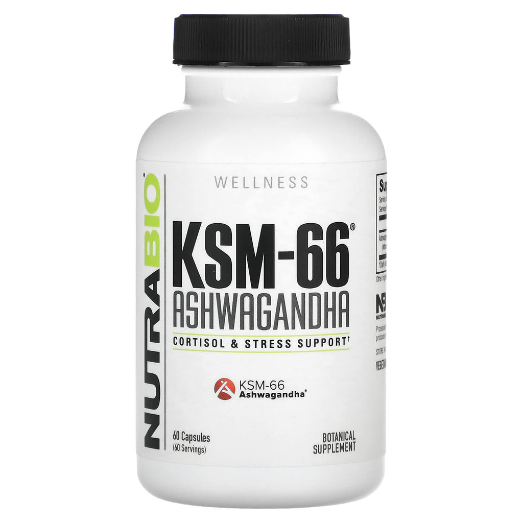 NutraBio, KSM-66®, Ashwagandha, 60 Capsules (600 mg per Capsule)