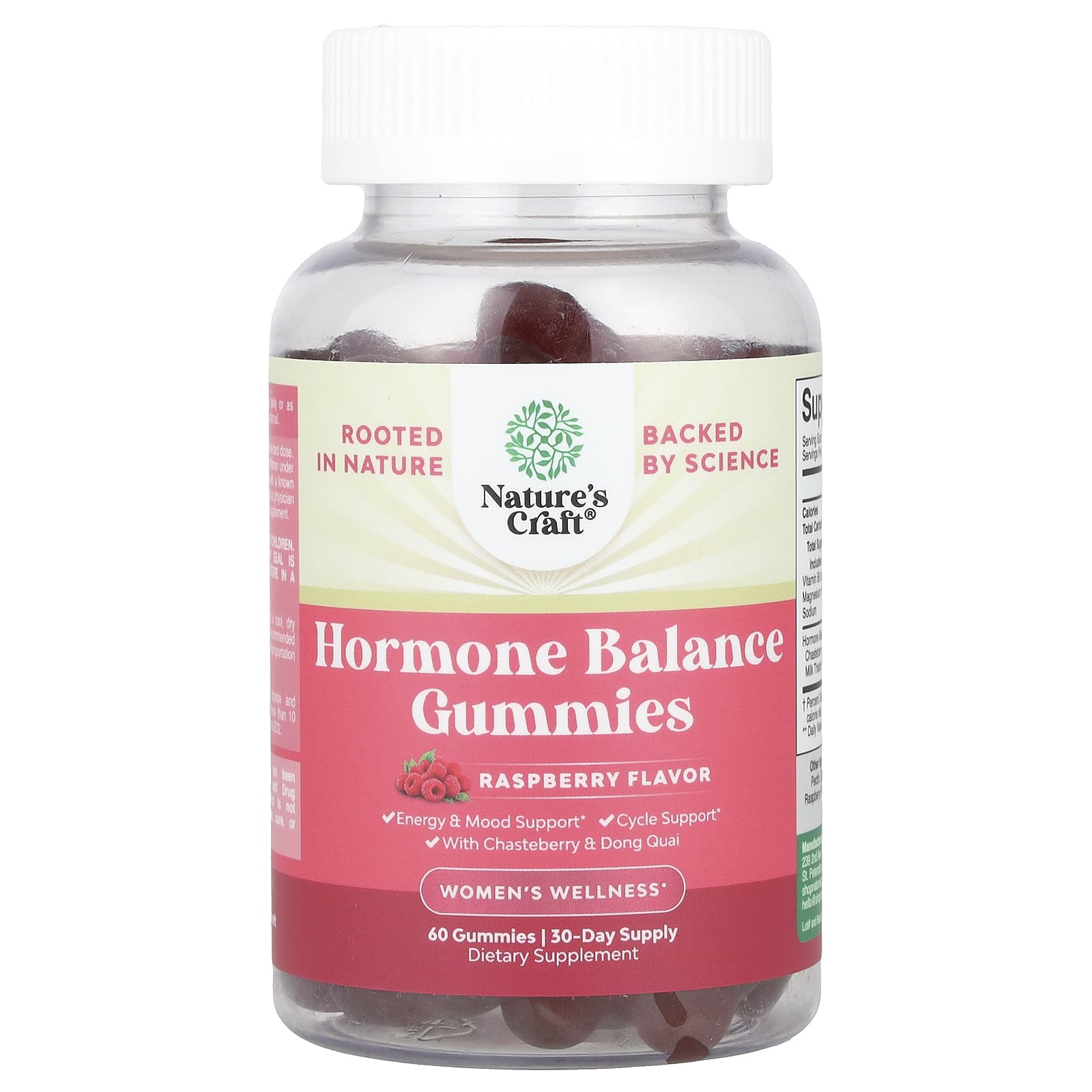 Nature's Craft, Women's Wellness, Hormone Balance Gummies, Raspberry, 60 Gummies
