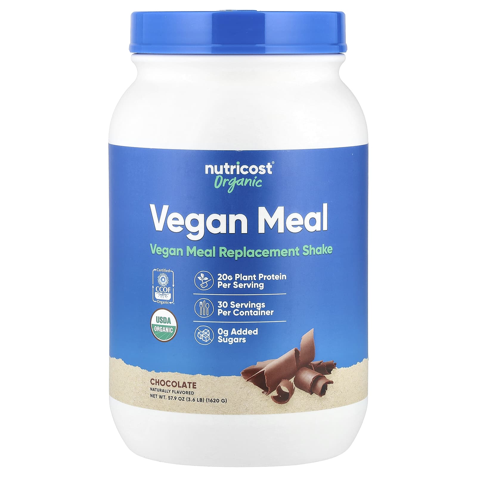 Nutricost, Organic Vegan Meal, Chocolate, 3.6 lb (1,620 g)