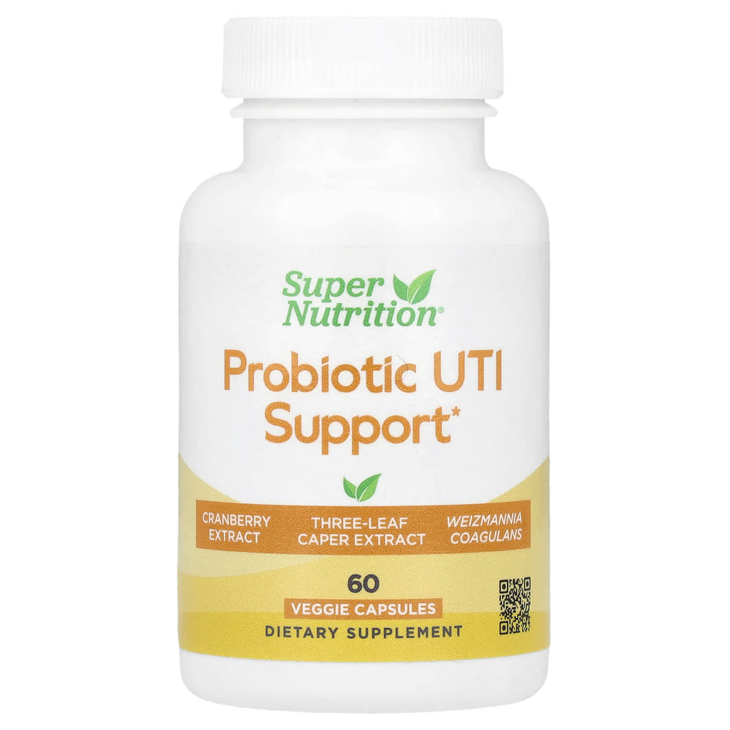 Super Nutrition, Probiotic UTI Support with Fructooligosaccharides, Cranberry Extract, Three-Leaf Caper Extract, and Proprietary Digestive Blend, 60 Veggie Capsules