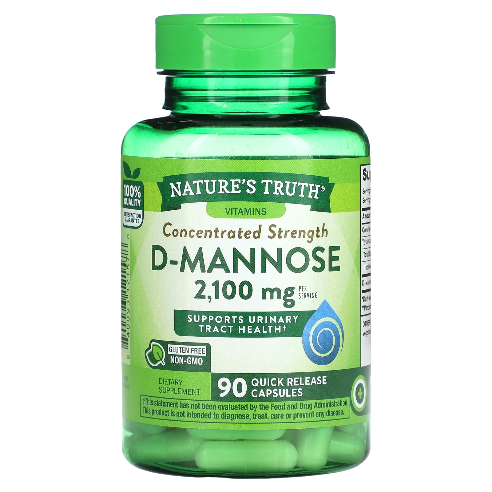Nature's Truth, Concentrated Strength, D-Mannose, 90 Quick Release Capsules (700 mg per Capsule)
