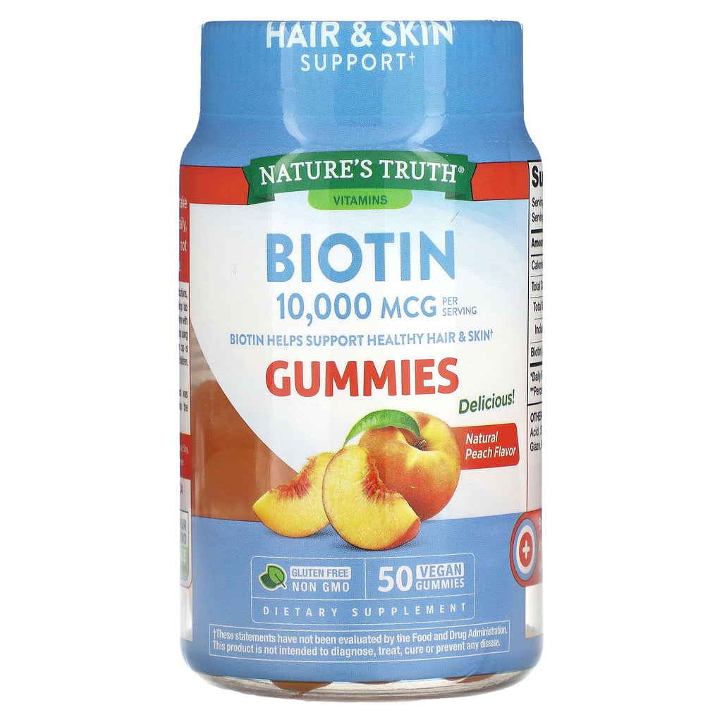 Nature's Truth, Biotin, Natural Peach, 50 Vegan Gummies (5,000 mcg per Gummy)