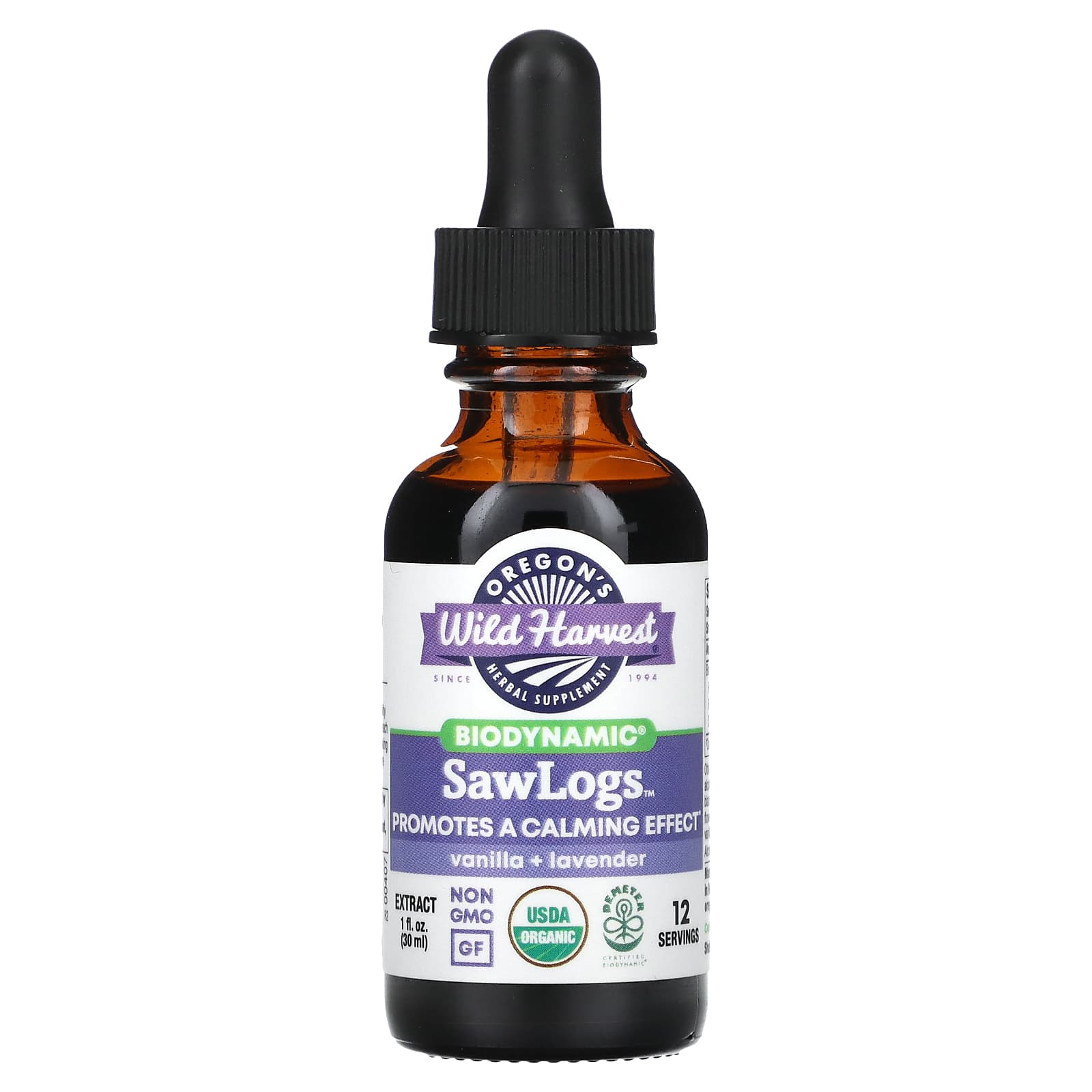 Oregon's Wild Harvest, Biodynamic, SawLogs, Vanilla + Lavender, 1 fl oz (30 ml)