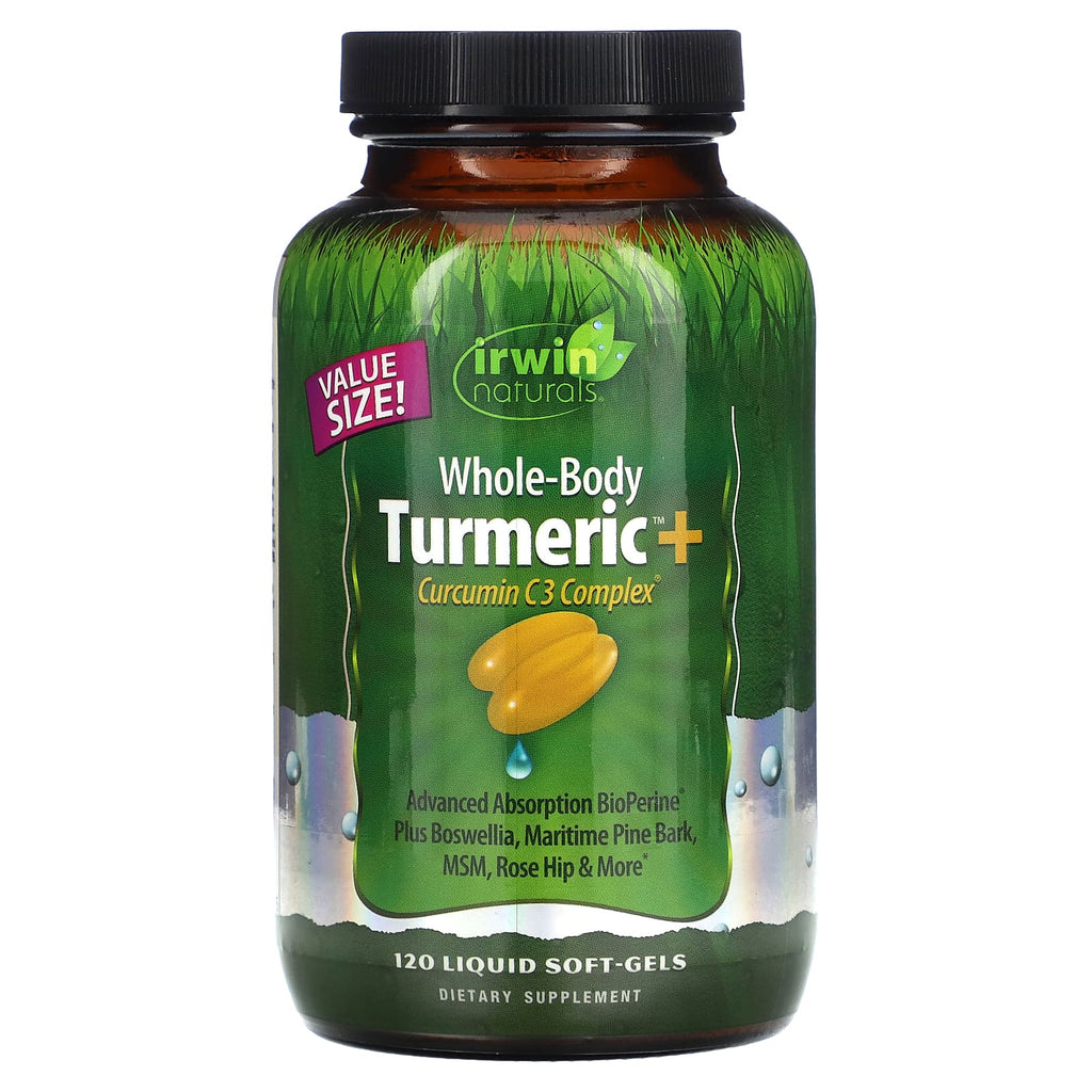 Irwin Naturals, Whole-Body Turmeric + Curcumin C3 Complex, 120 Liquid Soft-Gels