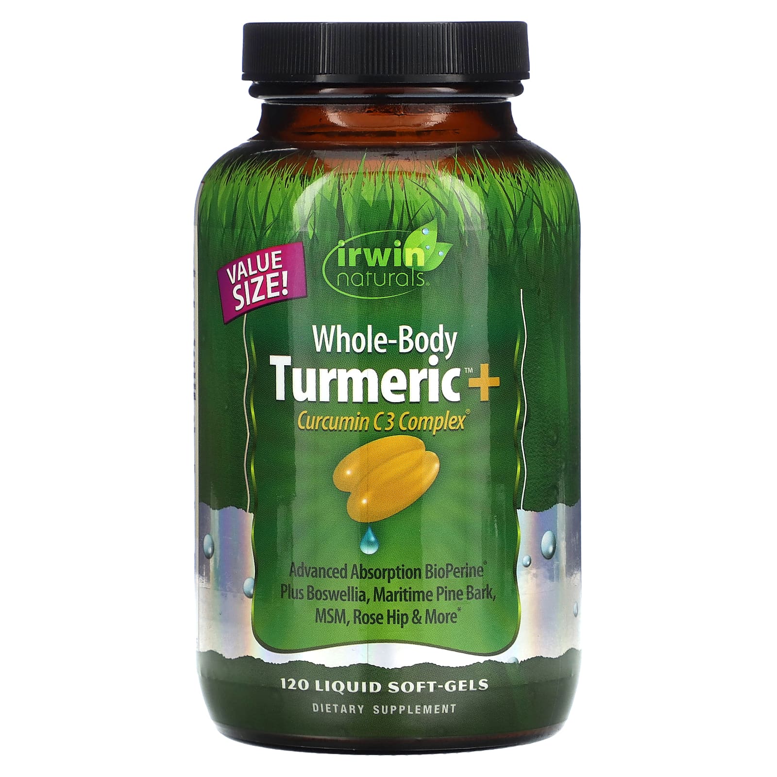Irwin Naturals, Whole-Body Turmeric + Curcumin C3 Complex, 120 Liquid Soft-Gels