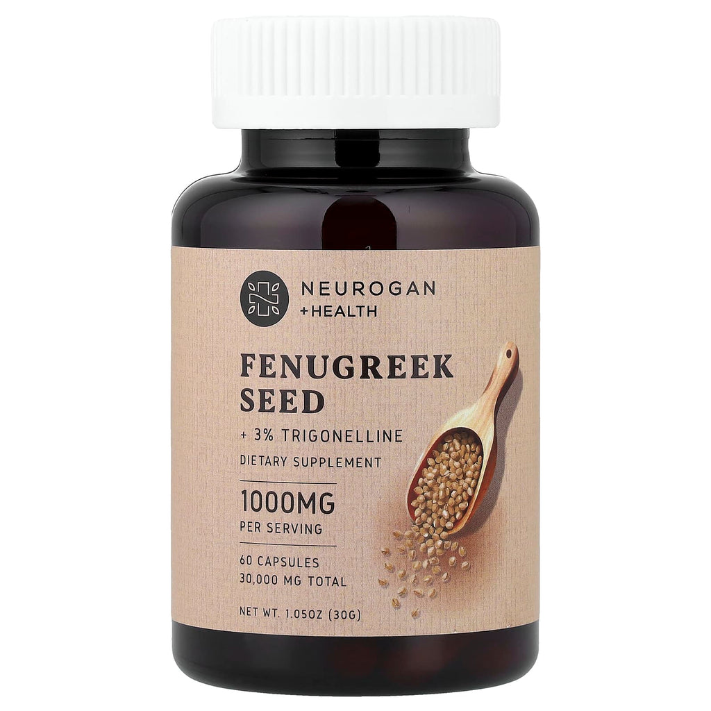 Neurogan Health, Fenugreek Seed + 3% Trigonelline, 60 Capsules (500 mg per Capsule)