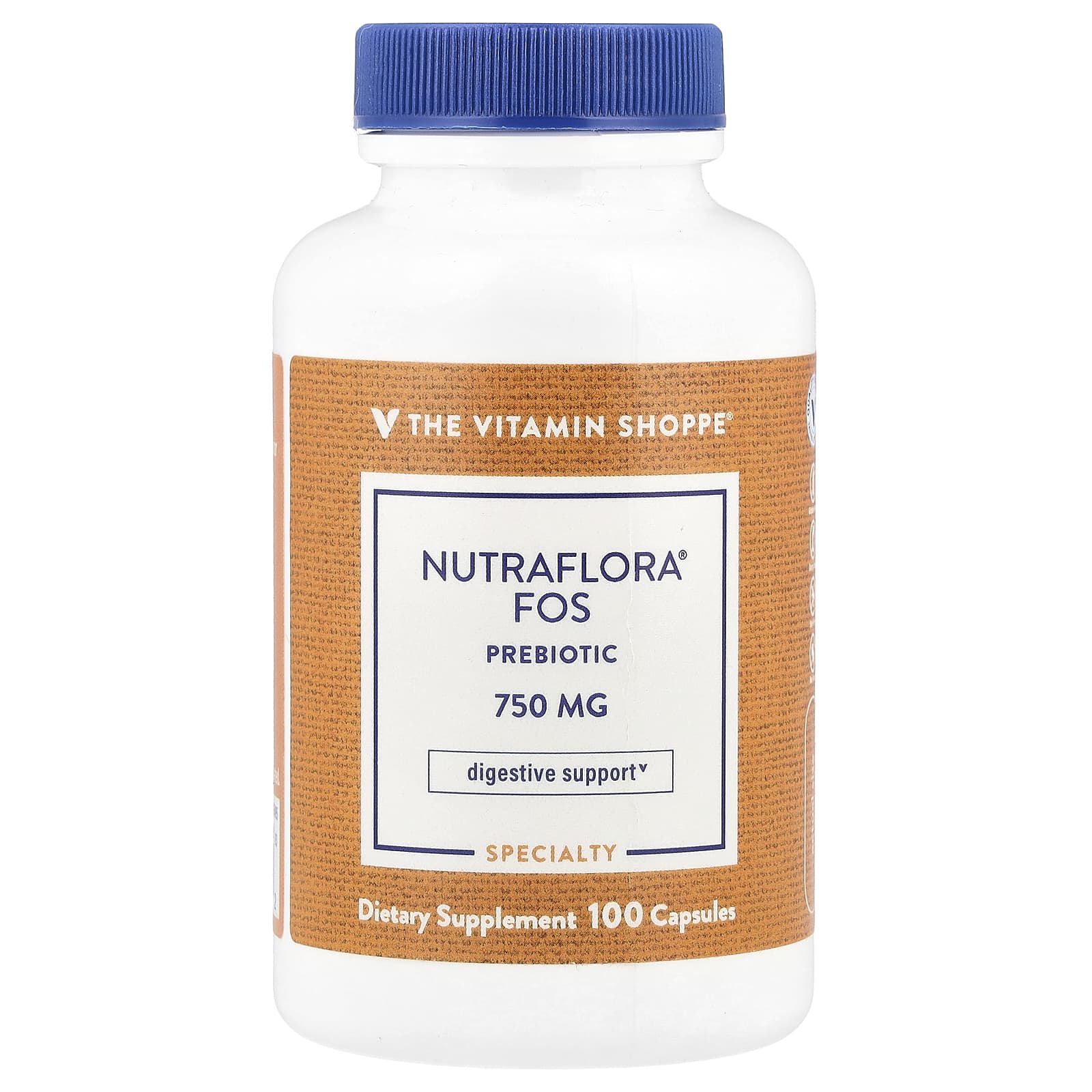 The Vitamin Shoppe, NutraFlora® FOS Probiotic, 750 mg, 100 Capsules