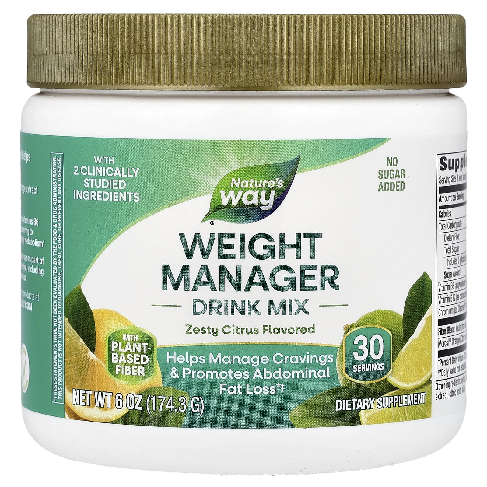 Nature's Way, Weight Manager Drink Mix, Zesty Citrus, 6 oz (174.3 g)