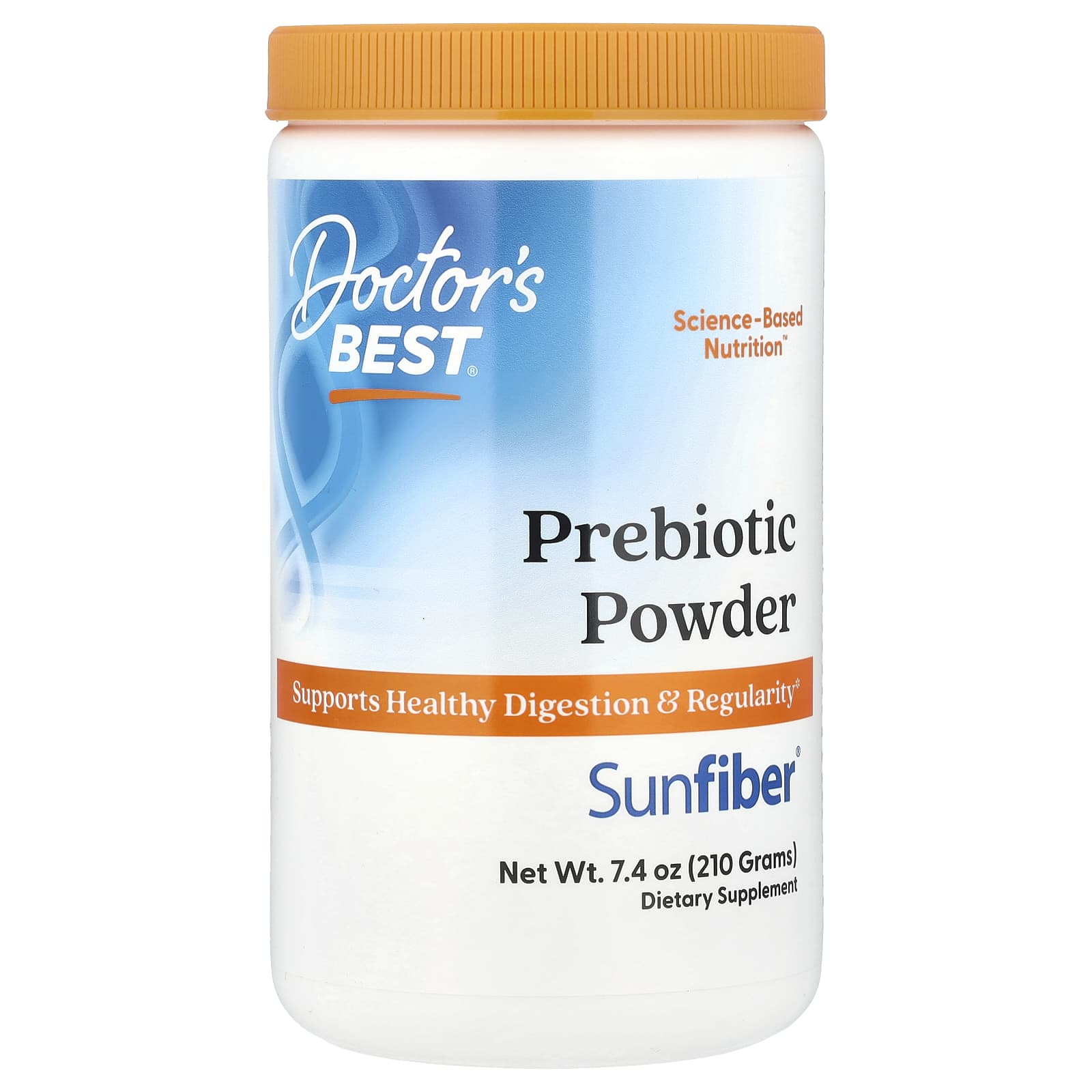 Doctor's Best, Prebiotic Powder, Sunfiber®, Unflavored, 7.4 oz (210 g)