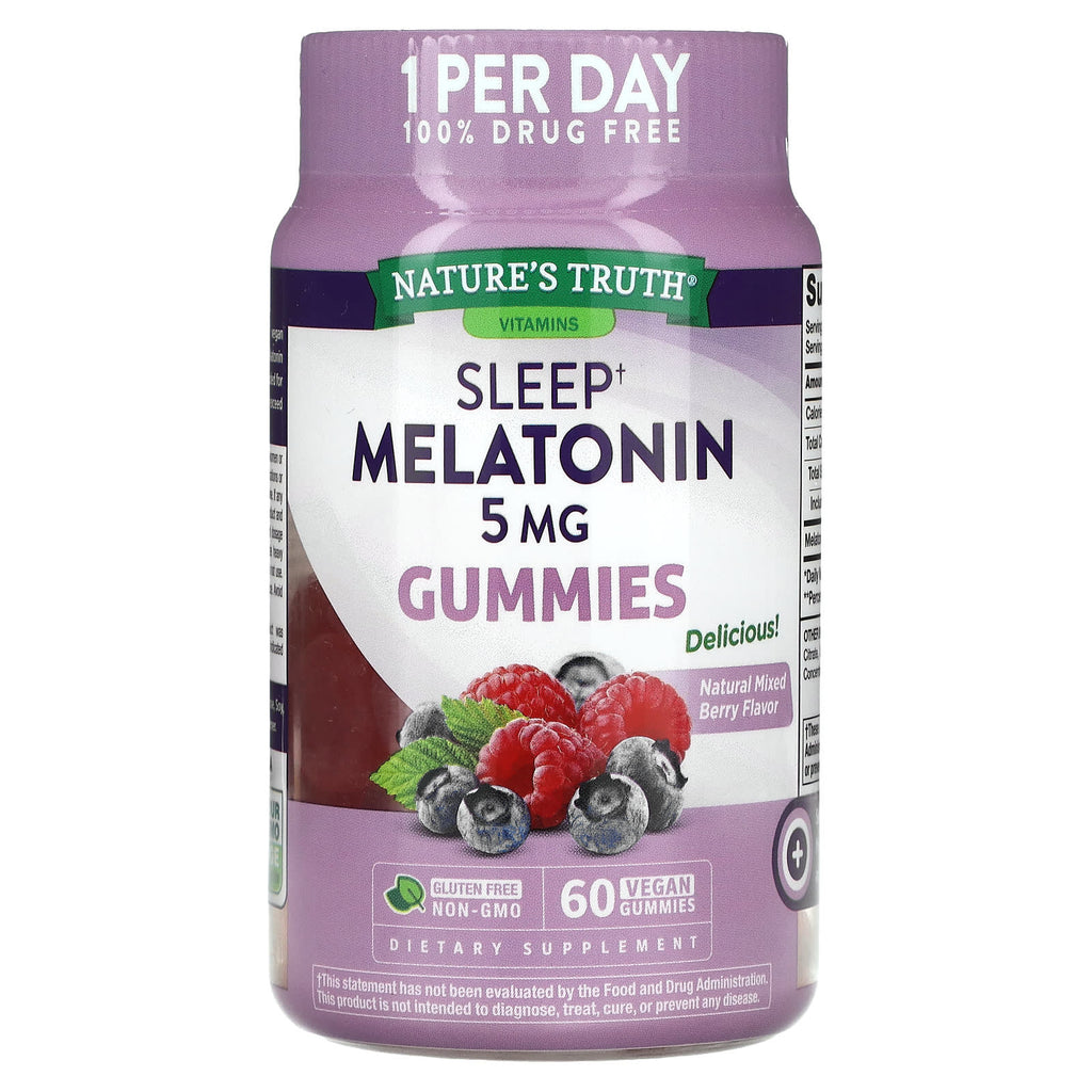 Nature's Truth, Sleep Melatonin, Mixed Berry, 5 mg, 60 Vegan Gummies