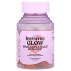 Lemme, Glow, Hair, Skin & Nails Gummies, Peach, 60 Gummies