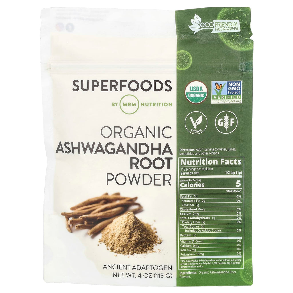 MRM Nutrition, Organic Ashwagandha Root Powder, 4 oz (113 g)