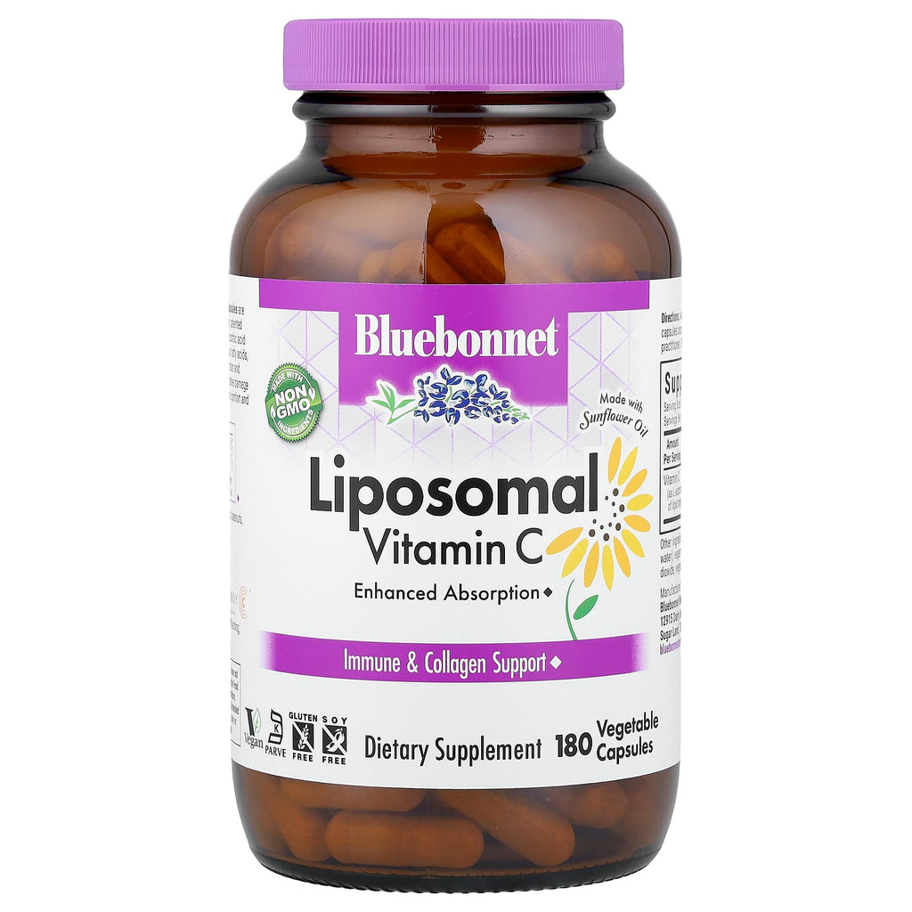 Bluebonnet Nutrition, Liposomal Vitamin C, 180 Vegetable Capsules (500 mg per Capsule)