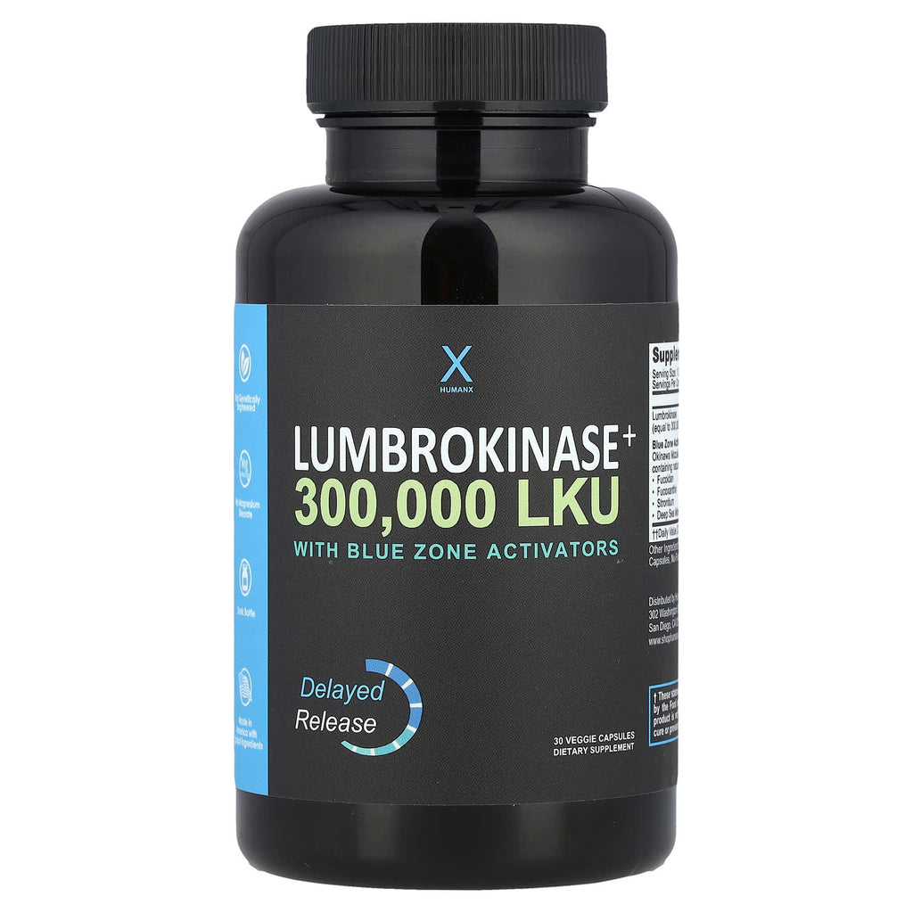 Humanx, Lumbrokinase+ , 30 Veggie Capsules