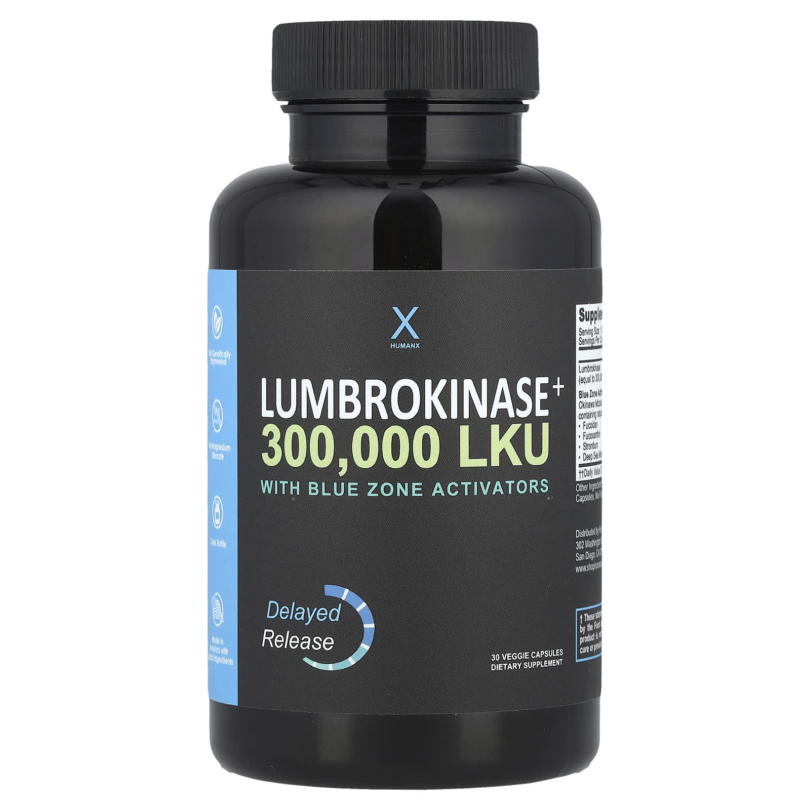 Humanx, Lumbrokinase+ , 30 Veggie Capsules