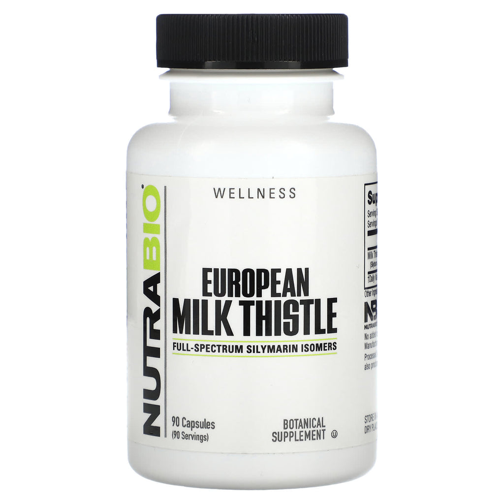 NutraBio, European Milk Thistle, 90 Capsules (241 mg per Capsule)