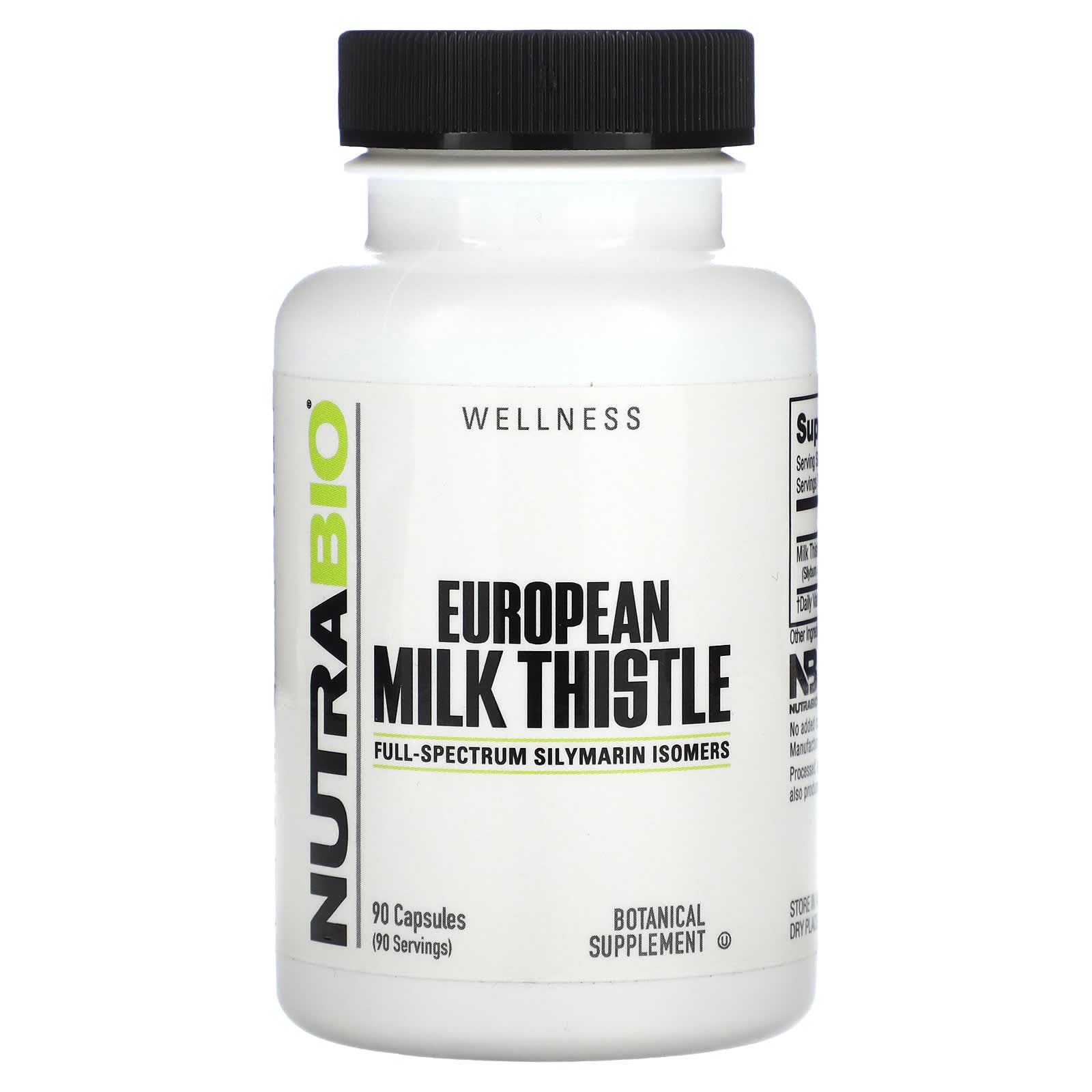 NutraBio, European Milk Thistle, 90 Capsules (241 mg per Capsule)