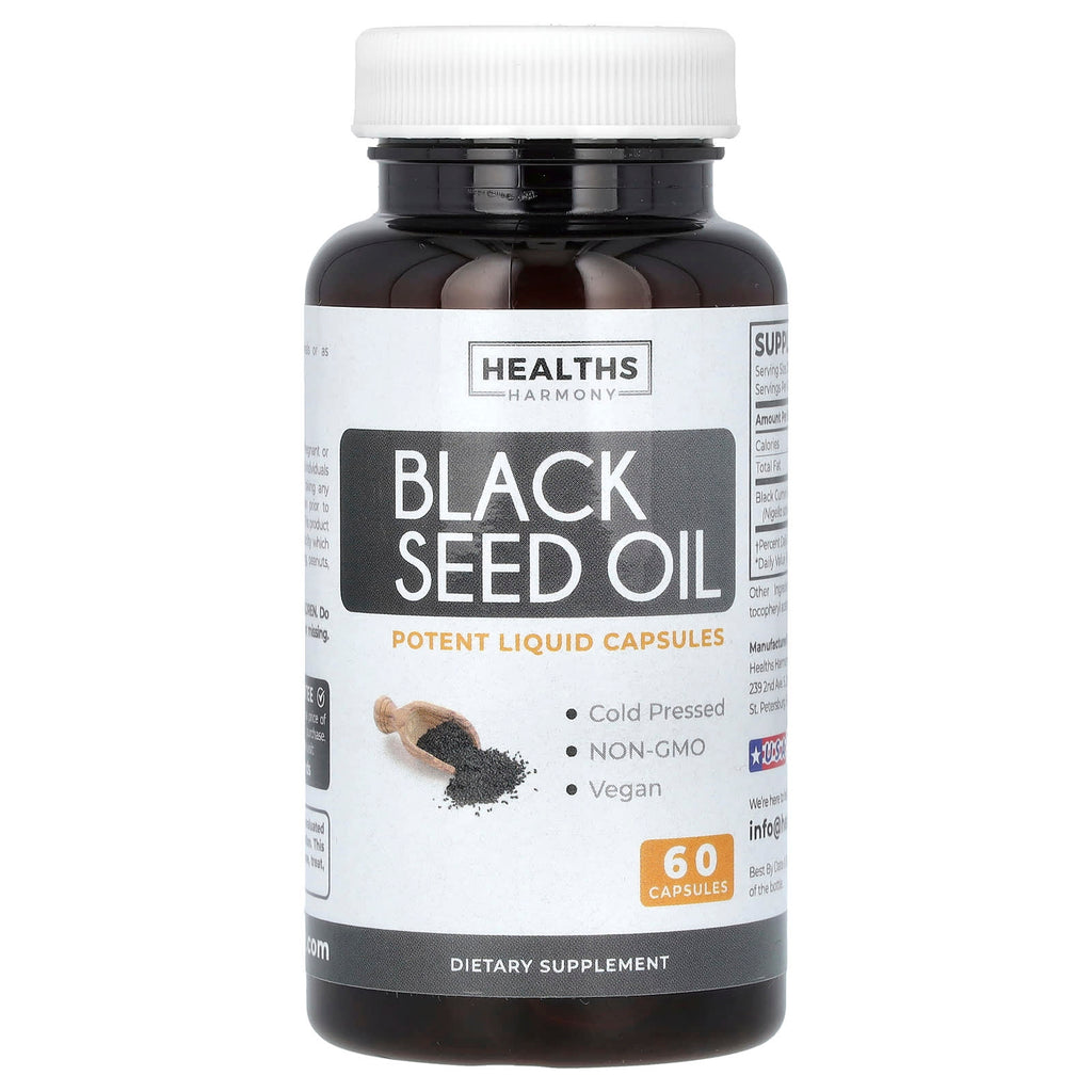 Healths Harmony, Black Seed Oil, 60 Capsules (500 mg per Capsule)