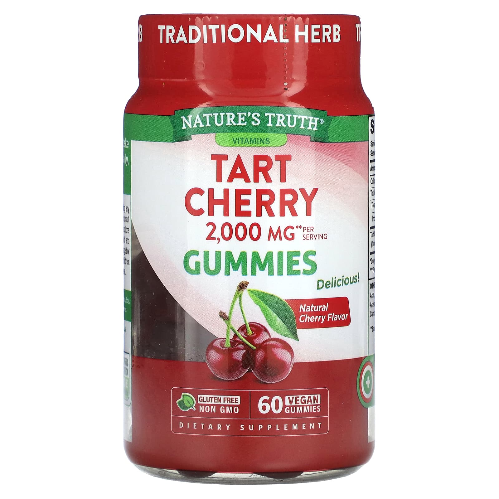 Nature's Truth, Tart Cherry, Natural Cherry, 60 Vegan Gummies (1,000 mg per Gummy)