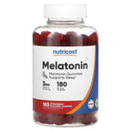 Nutricost, Melatonin Gummies, Strawberry, 3 mg, 180 Gummies