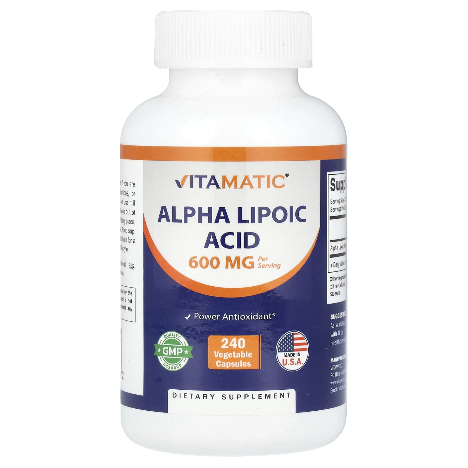 Vitamatic, Alpha Lipoic Acid, 240 Vegetable Capsules (300 mg per Capsule)