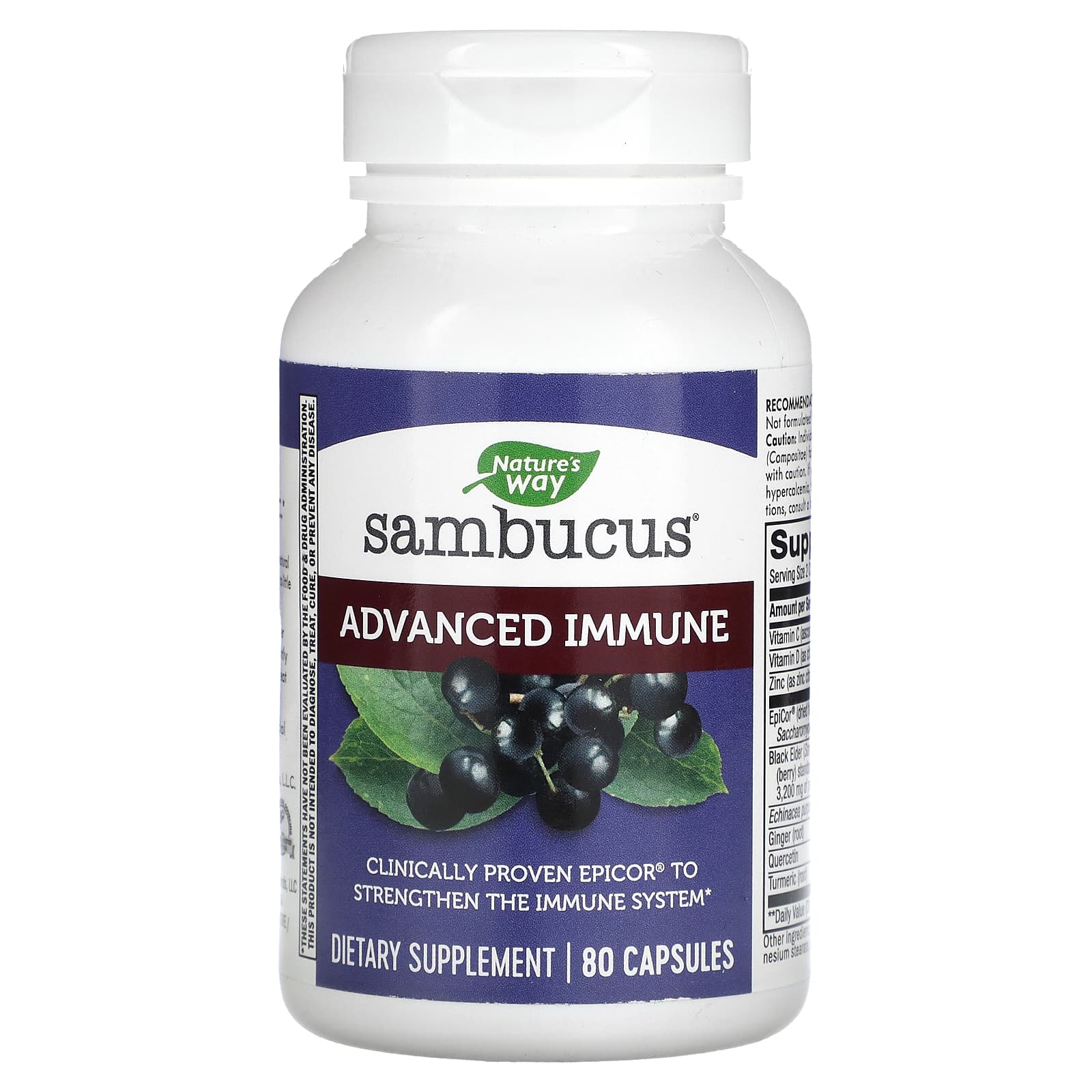 Nature's Way, Sambucus Advanced Immune, 80 Capsules