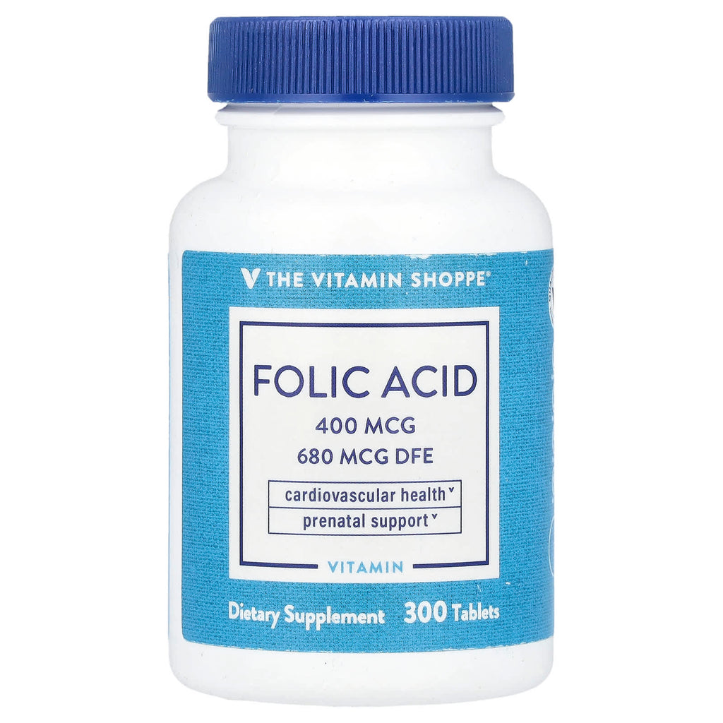 The Vitamin Shoppe, Folic Acid, 680 mcg DFE, 300 Tablets
