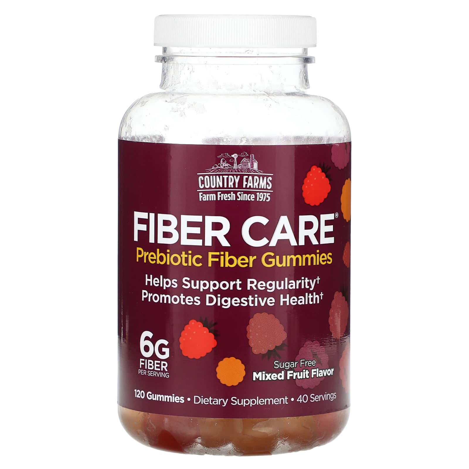 Country Farms, Fiber Care, Prebiotic Fiber Gummies, Mixed Fruit, 120 Gummies