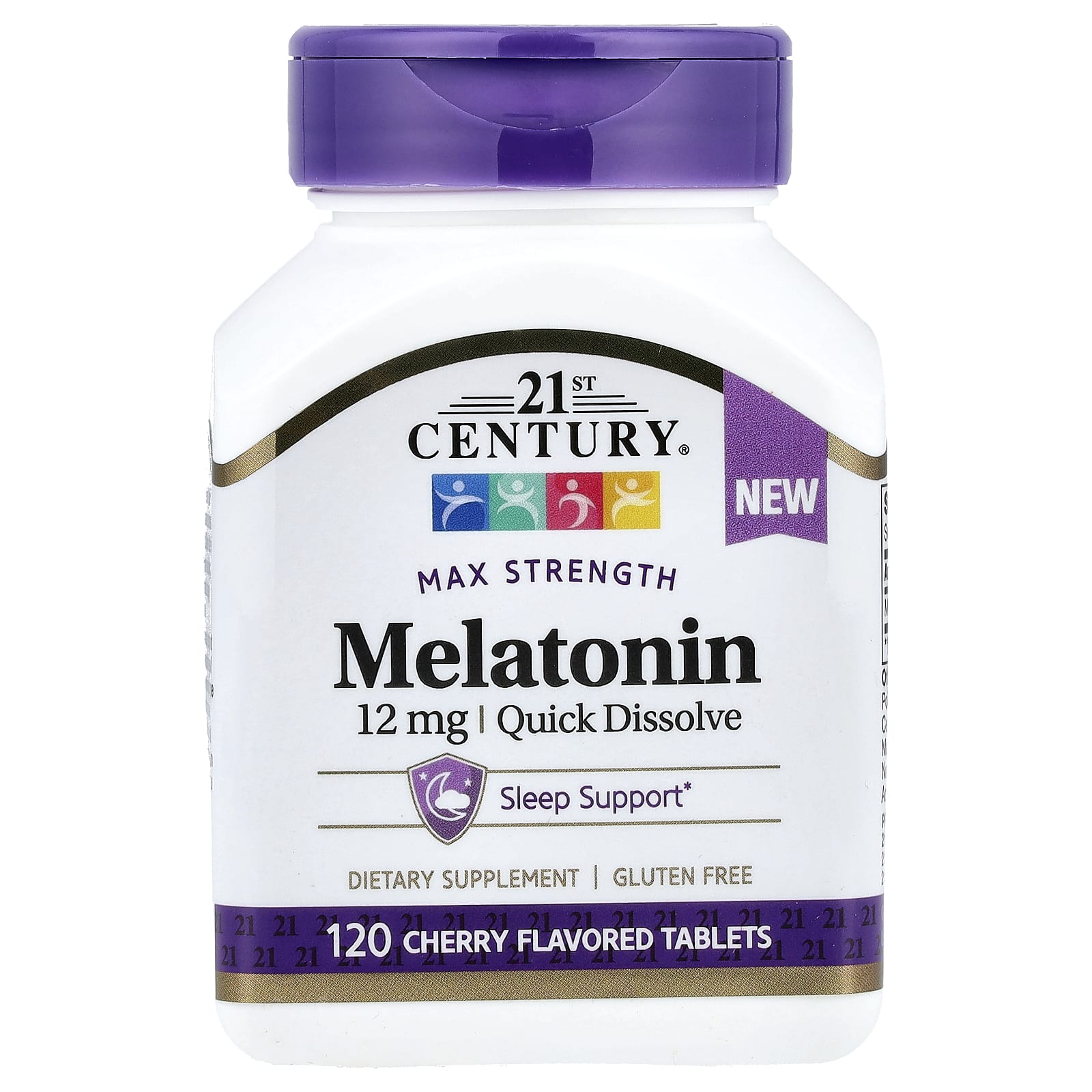 21st Century, Melatonin, Max Strength, Cherry, 12 mg, 120 Tablets