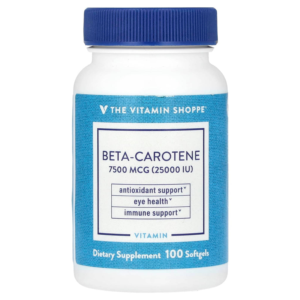 The Vitamin Shoppe, Beta-Carotene , 7,500 mcg (25,000 IU), 100 Softgels