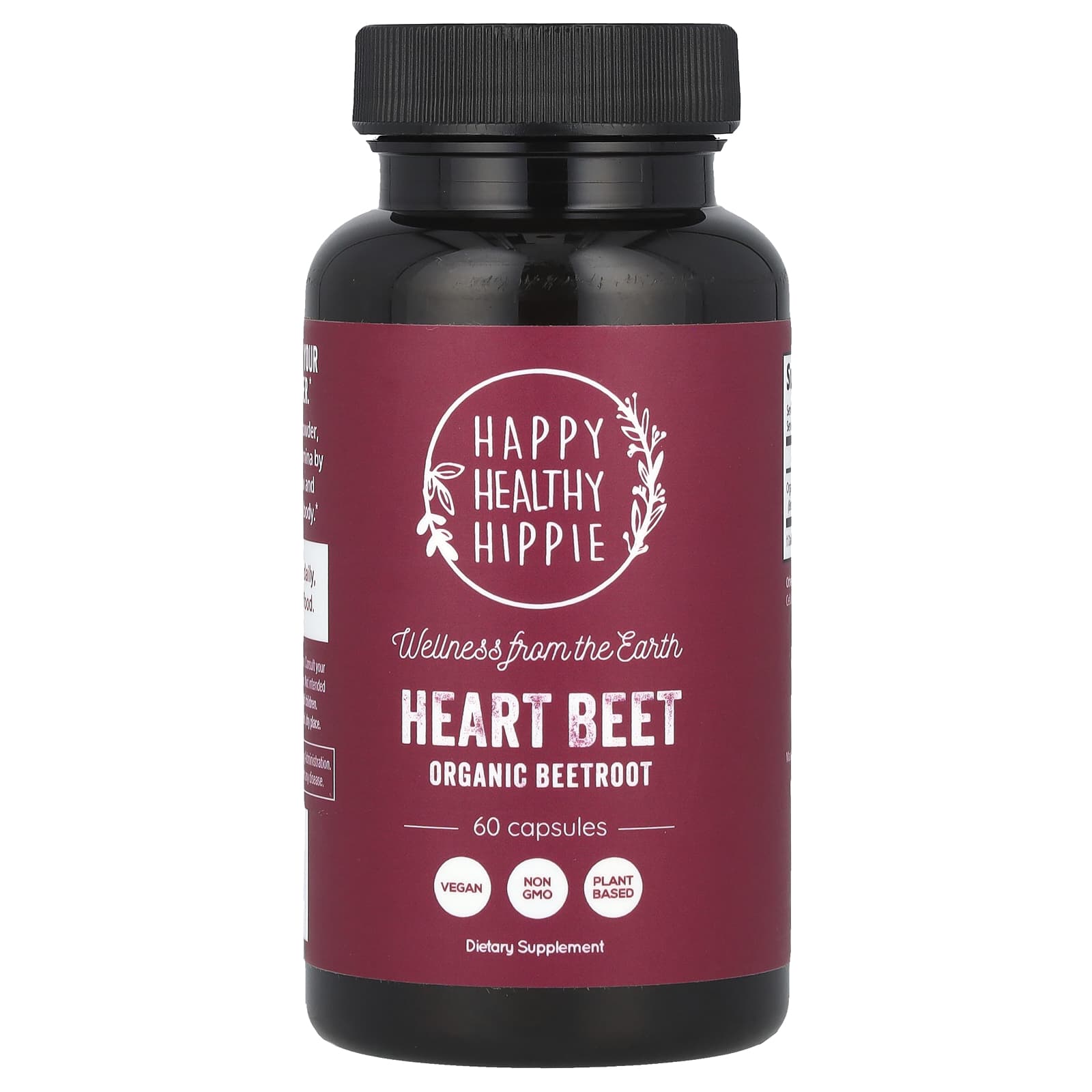 Happy Healthy Hippie, Heart Beet, Organic Beetroot, 60 Capsules (650 mg per Capsule)