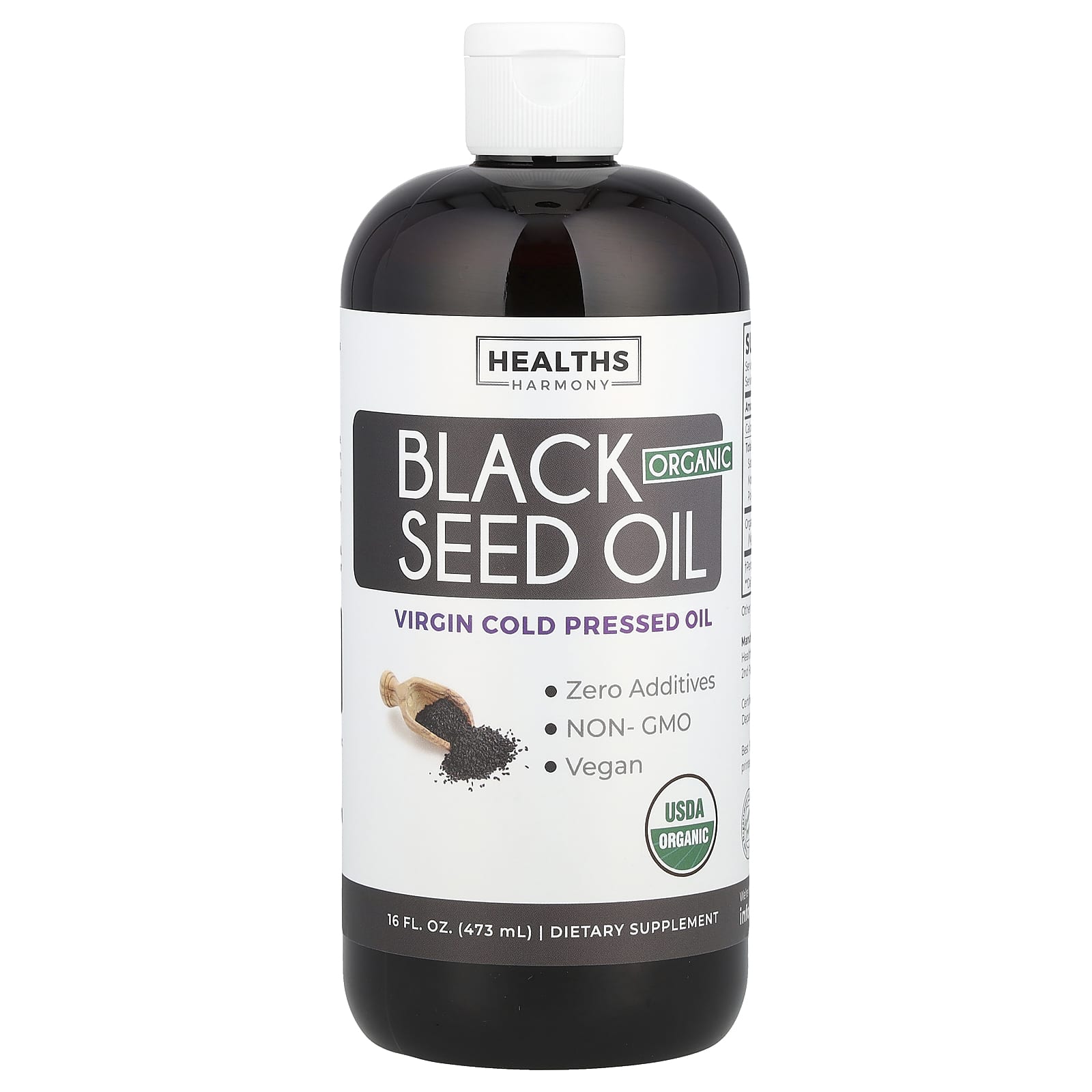 Healths Harmony, Organic Black Seed Oil, 16 fl oz (473 ml)