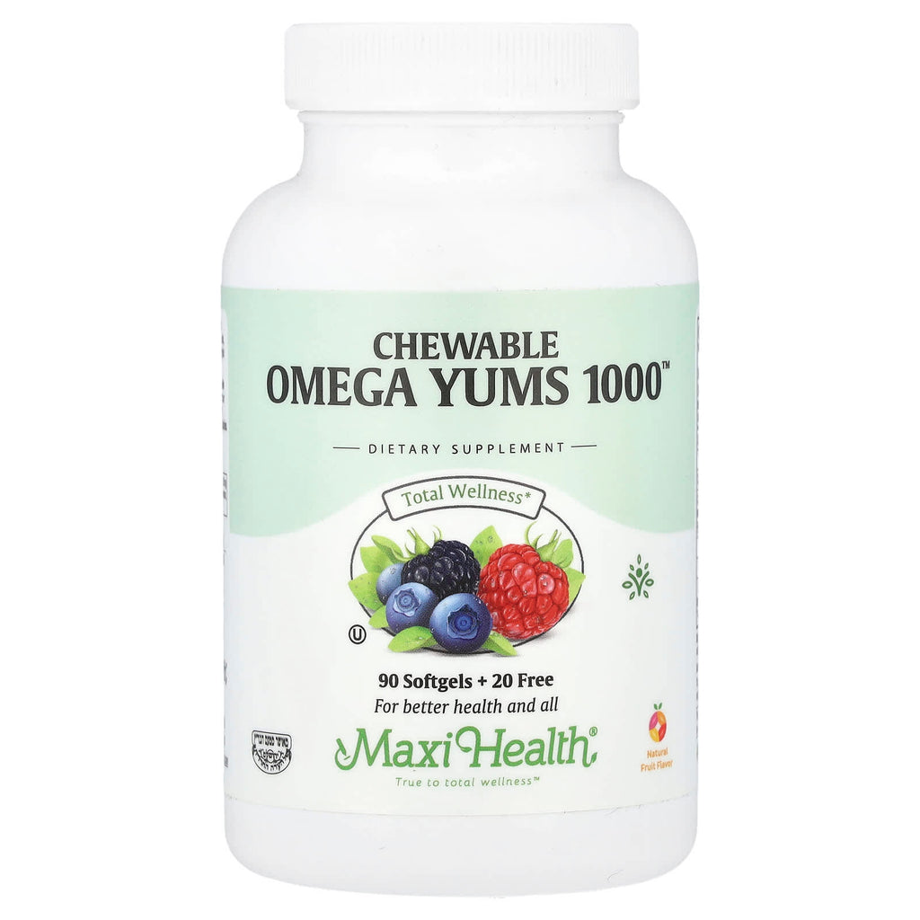 Maxi Health, Chewable Omega Yums 1000™, Natural Fruit, 110 Softgels