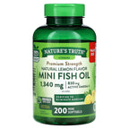 Nature's Truth, Mini Fish Oil, Premium Strength, Natural Lemon, 200 Mini Softgels (670 mg per Softgel)