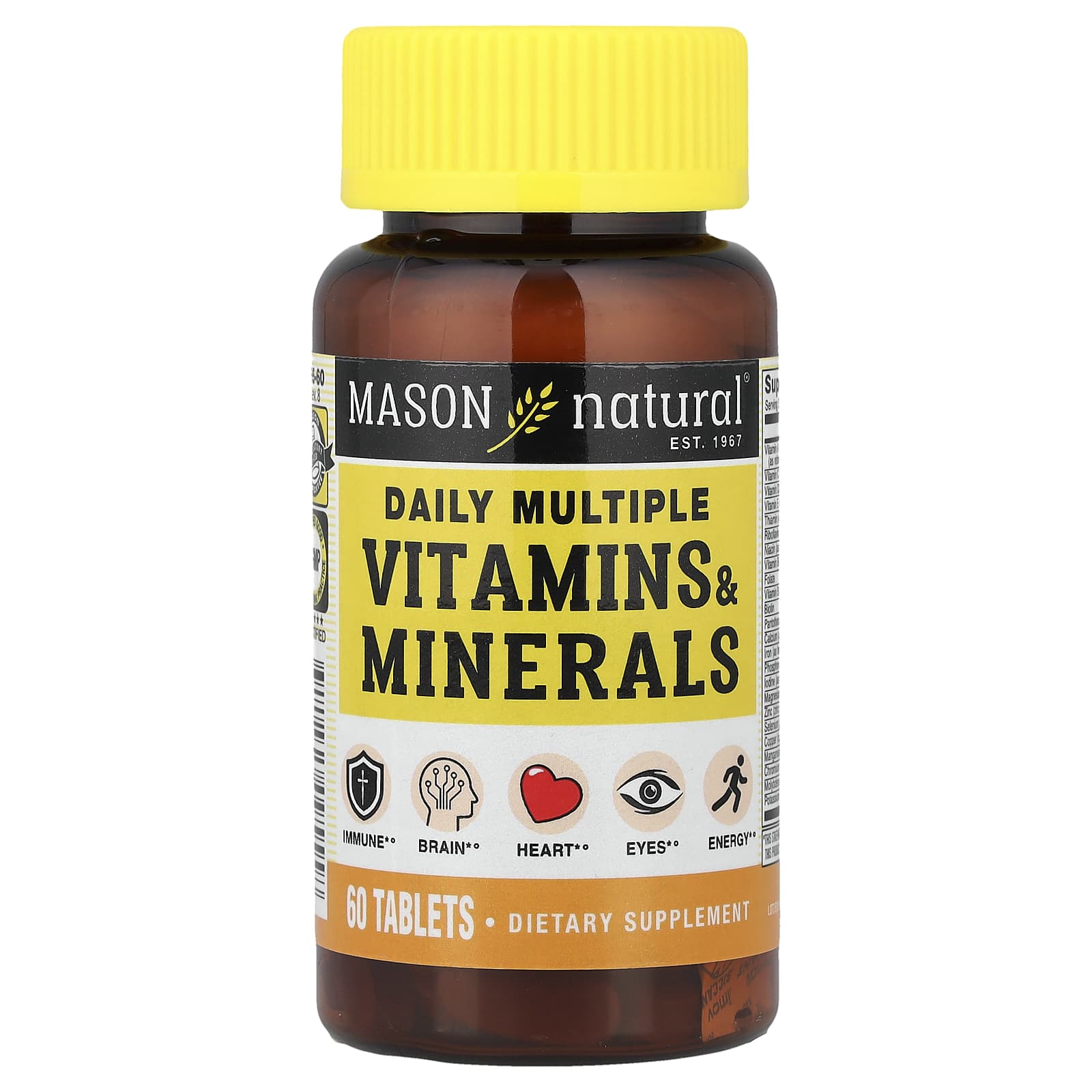 Mason Natural, Daily Multiple Vitamins & Minerals, 60 Tablets