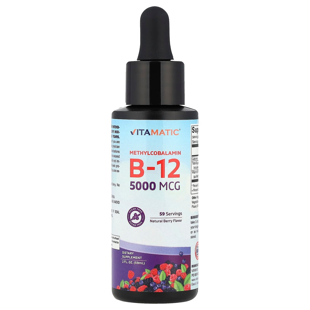 Vitamatic, Methylcobalamin B12, Natural Berry, 5,000 mcg, 2 fl oz (59 ml)