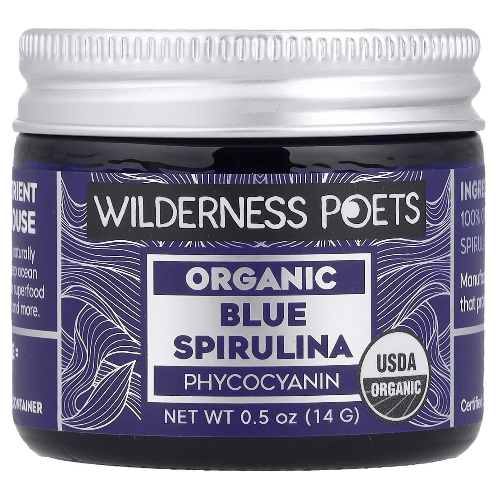 Wilderness Poets, Organic Blue Spirulina Phycocyanin, 0.5 oz (14 g)