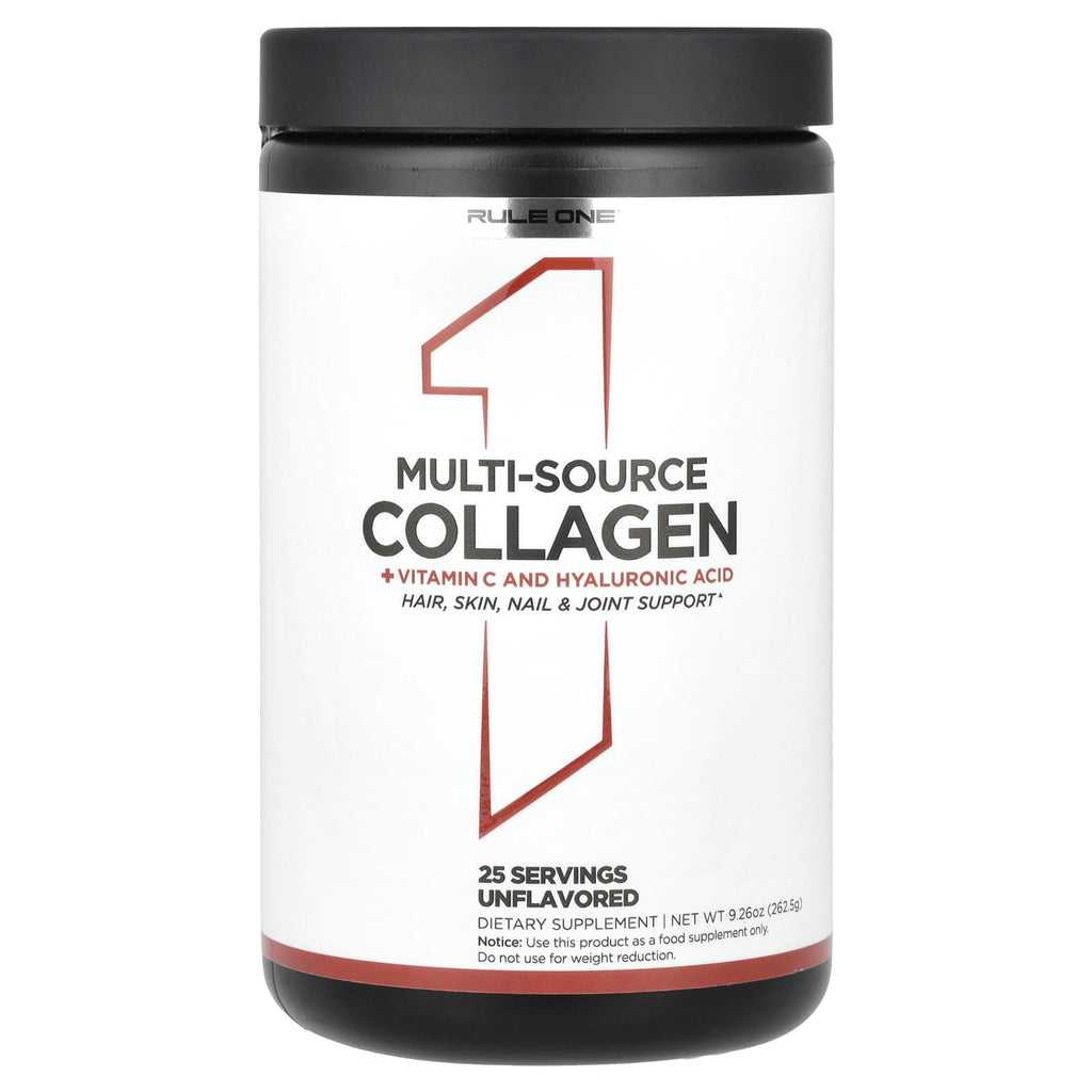 Rule One Proteins, Multi-Source Collagen + Vitamin C and Hyaluronic Acid, Unflavored, 9.26 oz (262.5 g)