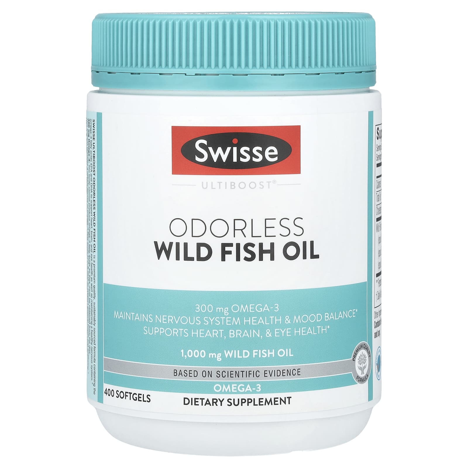 Swisse, Ultiboost®, Odorless Wild Fish Oil, 1,000 mg, 400 Softgels