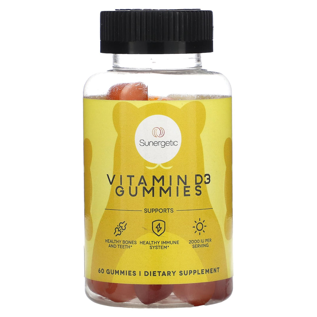 Sunergetic, Vitamin D3 Gummies, Strawberry, Peach and Mango, 60 Gummies (1,000 IU Per Gummy)
