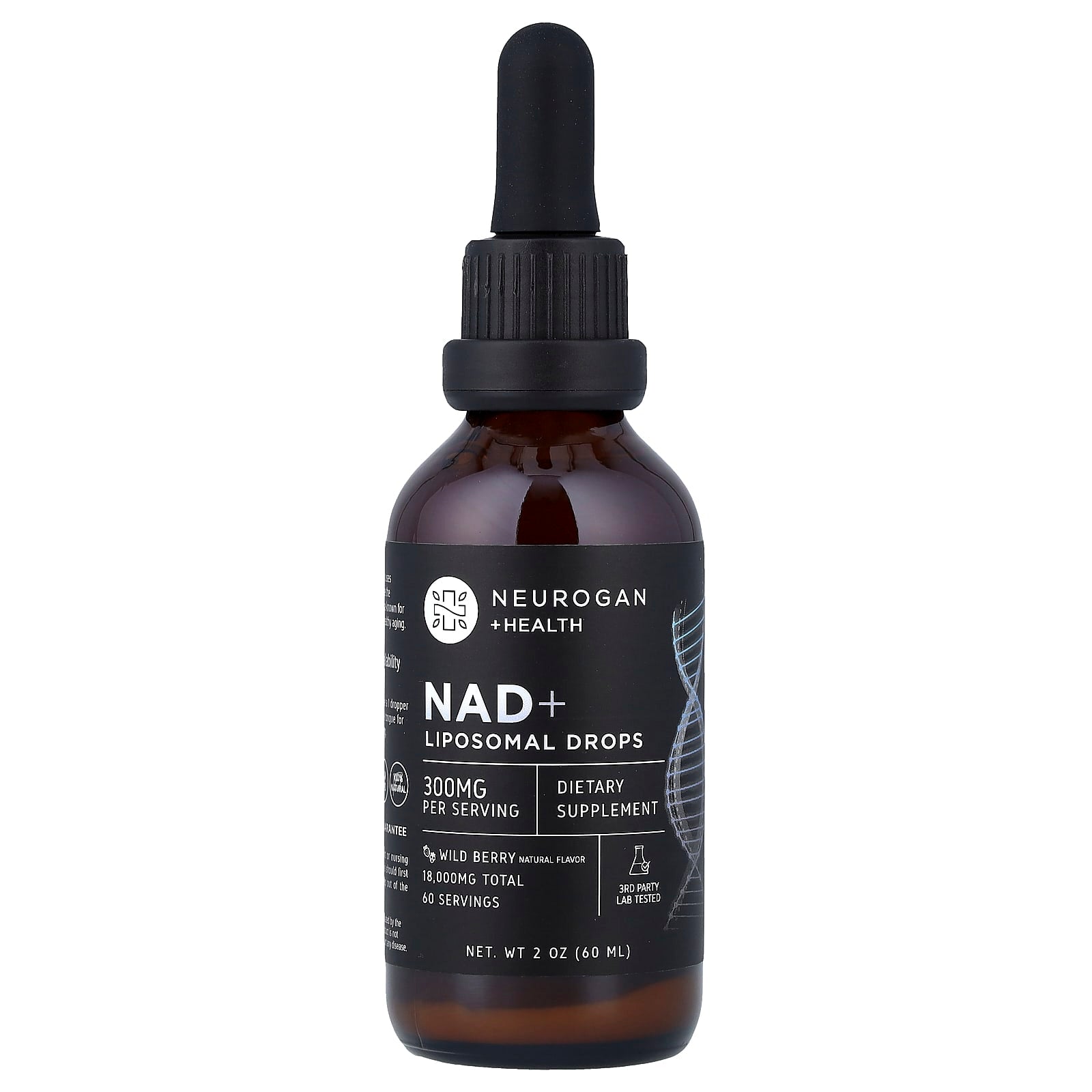 Neurogan Health, NAD+ Liposomal Drops, Wild Berry, 300 mg, 2 oz (60 ml)