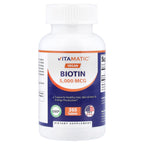 Vitamatic, Biotin, 5,000 mcg, 365 Tablets