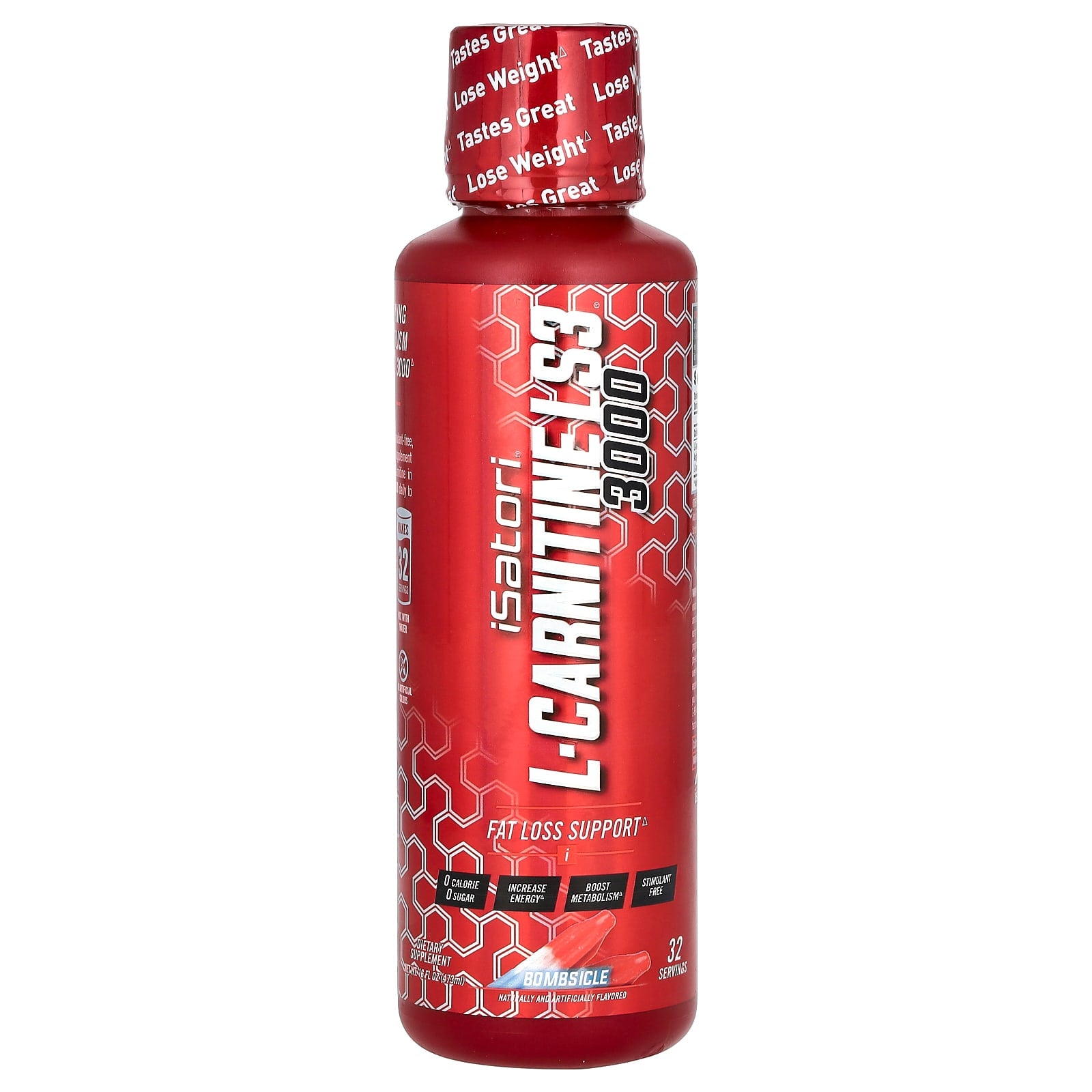 Isatori, L-Carnitine LS3 3000, Bombsicle, 3,000 mg, 16 fl oz (473 ml)