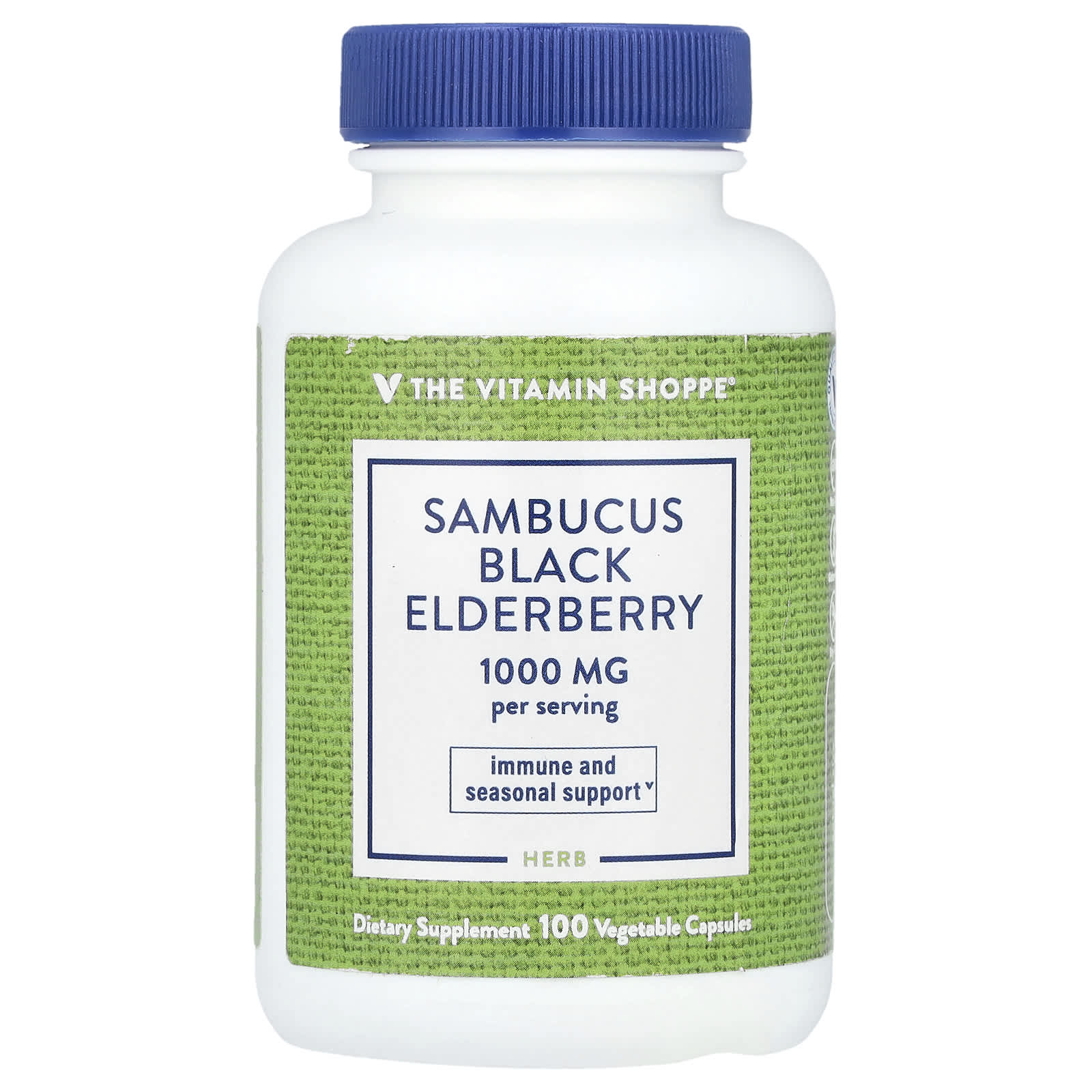 The Vitamin Shoppe, Sambucus Black Elderberry, 100 Vegetable Capsules (500 mg per Capsule)